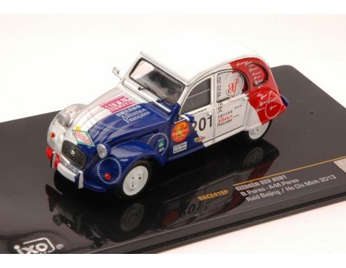 Ixo model RAC241SP CITROEN 2CV N.201 RAID BEIJING/HO CHI MIN 2013 B.PERES-A.M.PERES 1:43 Modellino