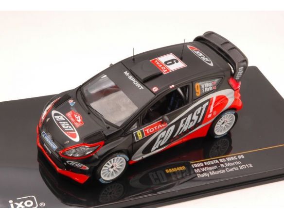 Ixo model RAM492 FORD FIESTA RS WRC N.9 11th MONTE CARLO 2012 WILSON-MARTIN 1:43 Modellino