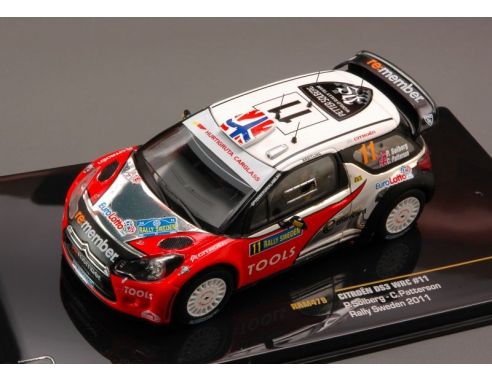 Ixo model RAM479 CITROEN DS3 WRC N.11 SWEDEN 2011 SOLBERG-PATTERSON 1:43 Modellino
