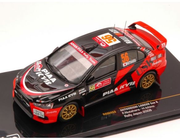 Ixo model RAM453 MITSUBISHI LANCER EVO X N.56 RALLY JAPAN NUTAHARA-ICHINO 1:43 Modellino