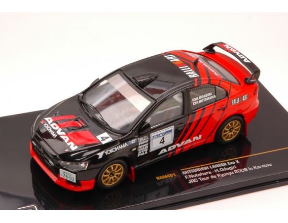 Ixo model RAM451 MITSUBISHI LANCER EVO X N.4 JRC TOUR DE KYUSYU 2008  1:43 Modellino
