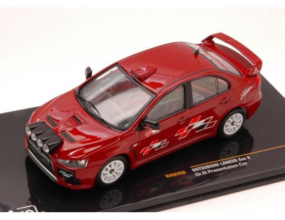 Ixo model RAM450 MITSUBISHI LANCER EVO X GR.N PRESENTATION CAR 1:43 Modellino