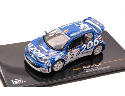 Ixo model RAM334 PEUGEOT 206 WRC N.2 WINNER RALLY CONDROZ 2003 1:43 Modellino
