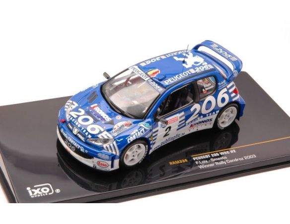 Ixo model RAM334 PEUGEOT 206 WRC N.2 WINNER RALLY CONDROZ 2003 1:43 Modellino