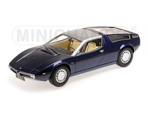 MINICHAMPS 107123720 MASERATI BORA 1970 DARK BLUE METALLIC Modellino