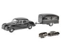 Schuco SH2045 BMW 502 MIT BESTATTUNGSANHANGER BLACK 1:43 Modellino