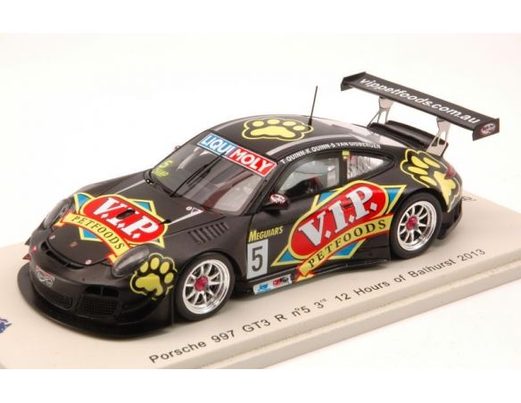 Spark Model SAS011 PORSCHE 997 GT3 R N.5 3rd 12h BATHURST 2013 QUINN-QUINN-GISBERGEN 1:43 Modellino