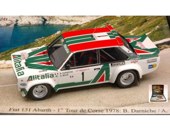 Trofeu TFLMA09 FIAT 131 ALITALIA N.1 WINNER TOUR DE CORSE 1978 B.DARNICHE-A.MAHE 1:43 Modellino
