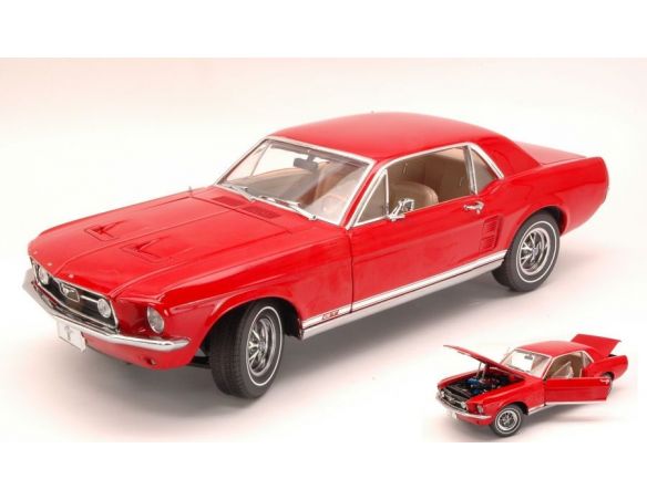 Greenlight GREEN50842 FORD MUSTANG GT 1967 RED 1:18 Modellino
