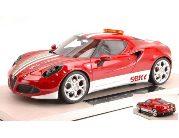 TopMarques TOP010 ALFA ROMEO 4C OFFICIAL SAFETY CAR SUPERBIKE 2014 1:18 Modellino