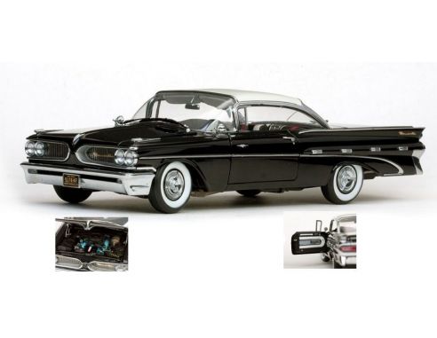 SunStar SS5174 PONTIAC BONNEVILLE HARD TOP 1959 BLACK W/IVORY ROOF 1:18 Modellino