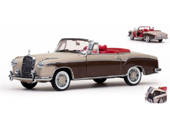 SunStar SS3574 MERCEDES 220 SE CABRIOLET 1958 LIGHT BEIGE/BROWN 1:18 Modellino