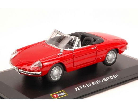 BBURAGO BU43211R ALFA ROMEO SPIDER DUETTO OSSO DI SEPPIA 1966 RED 1:32 Modellino