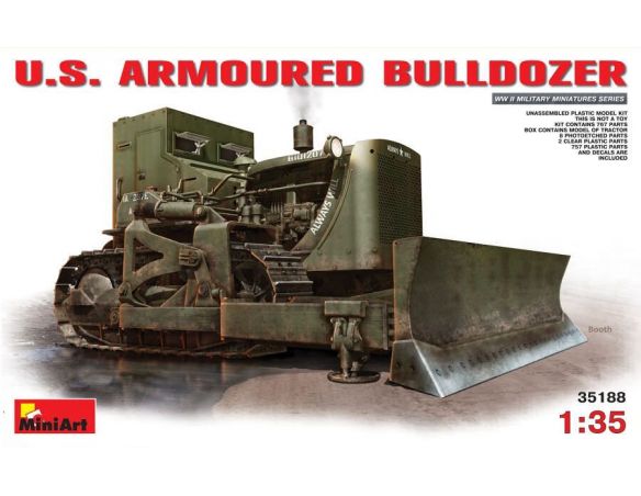 Miniart MIN35188 U.S. ARMOURED BULLDOZER KIT 1:35 Modellino