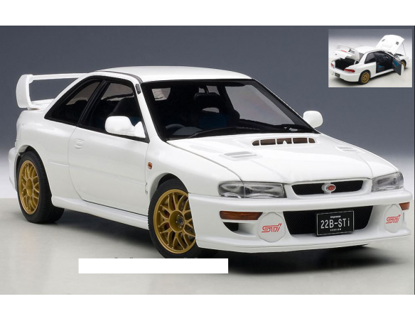 Auto Art / Gateway AA78605 SUBARU IMPREZA 22B 1998 UP-GRADED VERSION WHITE 1:18 Modellino