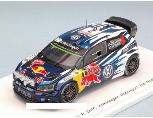 Spark Model S4502 VW POLO R WRC N.2 2nd MONTE CARLO 2015 J.M.LATVALA-M.ANTTILA 1:43 Modellino
