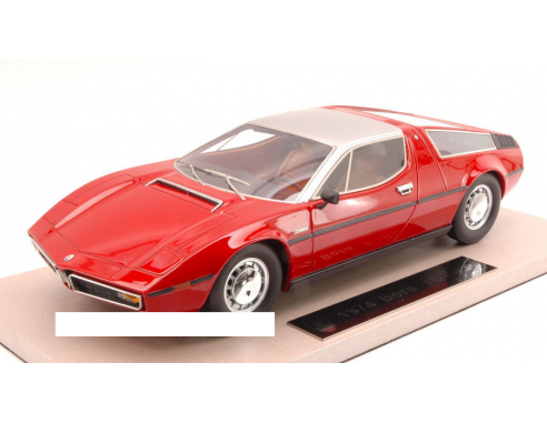 TopMarques TOP25A MASERATI BORA 1974 RED W/SILVER ROOF 1:18 Modellino