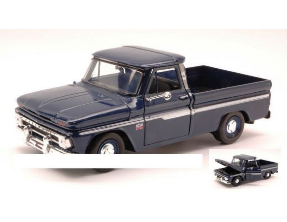 Motormax MTM73355DB CHEVY C10 FLEETSIDE PICK UP 1966 DARK BLUE 1:24 Modellino