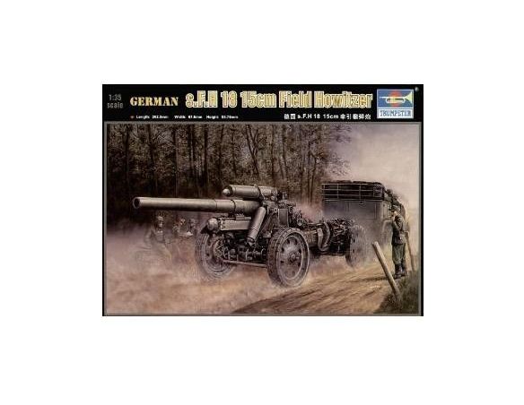 TRUMPETER 02304 GERMAN 15cm S.FH 18 FIELD HOWITZER Modellino