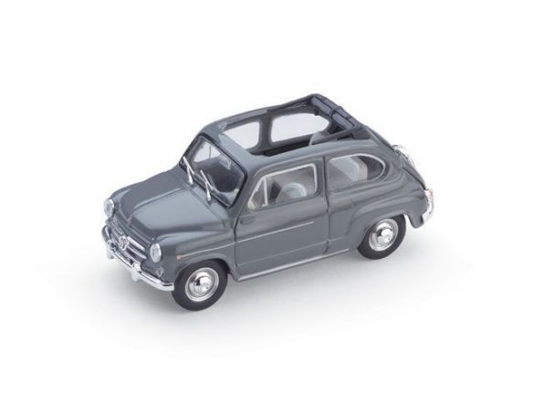 Brumm BM0317-04 FIAT 600 D BERLINA 1960 TRASFORMABILE APERTA GRIGIO SCURO 1:43 Modellino