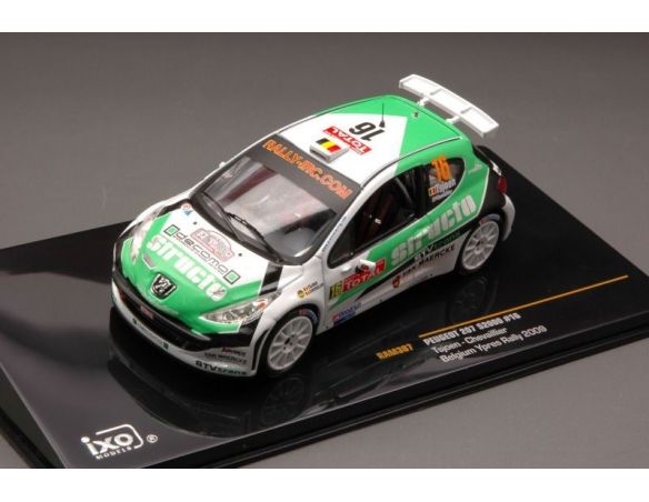 Ixo model RAM387 PEUGEOT 207 S2000 N.16 BELGIUM YPRES RALLY 2009 1:43 Modellino