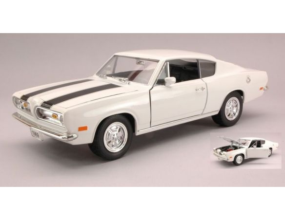 Yat Ming YM92179 PLYMOUTH BARRACUDA 1969 WHITE 1:18 Modellino