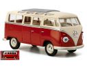 Kinsmart KT7005WR VW SAMBA BUS 1962 RED/CREAM ROOF 1:24 Modellino SENZA SCATOLA