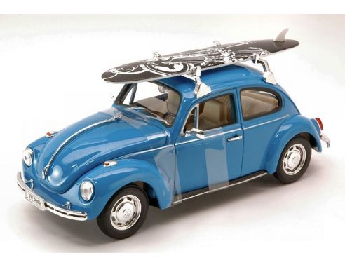 Welly WE4362BL VW BEETLE 1959 W/WINDSURF BLUE 1:24 Modellino