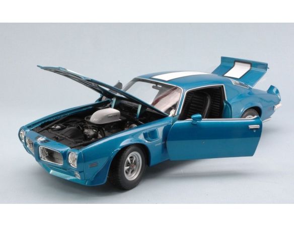 Welly WE2566 PONTIAC FIREBIRD TRANS AM 1972 BLUE W/WHITE STRIPES 1:18 Modellino