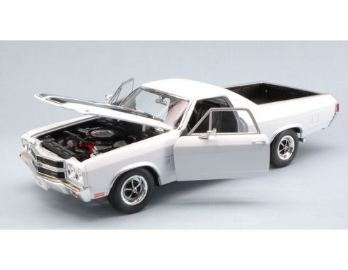 Welly WE2543W CHEVROLET EL CAMINO 1970 WHITE W/BLACK STRIPES  1:18 Modellino