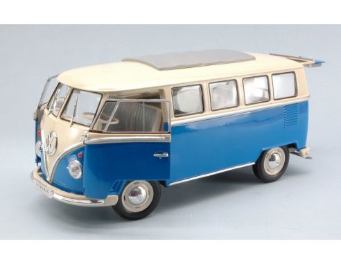 Welly WE2531BL VW BUS 1962 BLUE/WHITE 1:18 Modellino