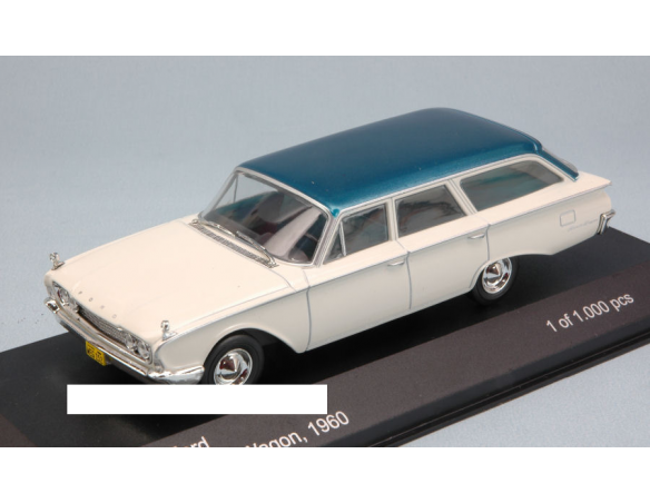 White Box WB140 FORD RANCH WAGON 1960 WHITE W/ BLUE ROOF 1:43 Modellino