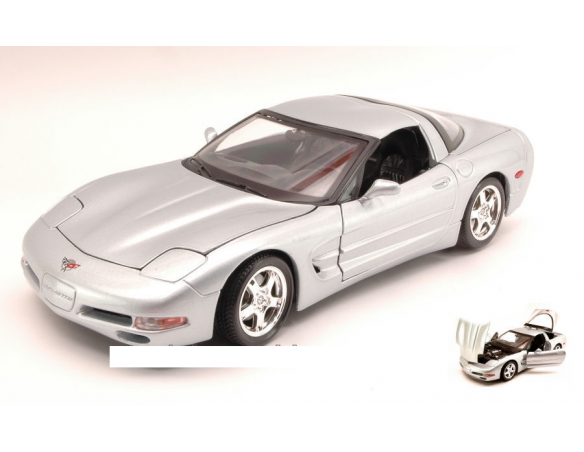 Bburago BU12038S CHEVROLET CORVETTE 1997 SILVER 1:18 Modellino