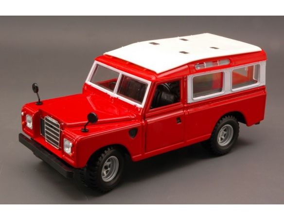 BBURAGO BU22063R LAND ROVER 110 1983 RED W/WHITE ROOF 1:24 Modellino