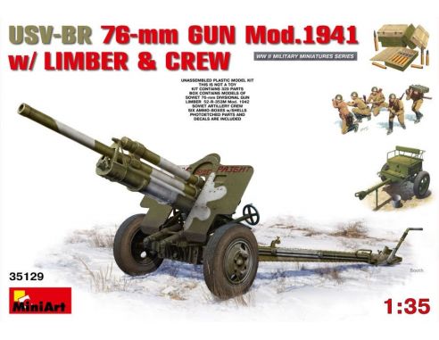 Miniart MIN35129 USV-BR 76mm GUN MOD.1941 KIT 1:35 Modellino