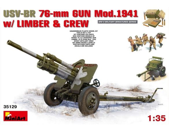 Miniart MIN35129 USV-BR 76mm GUN MOD.1941 KIT 1:35 Modellino