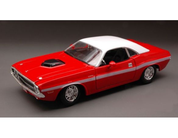 Maisto MI31263R DODGE CHALLENGER R/T COUPE' 1970 RED/WHITE 1:24 Modellino