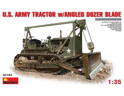Miniart MIN35184 U.S. ARMY TRACTOR W/ANGLED DOZER BLADE KIT 1:35 Modellino