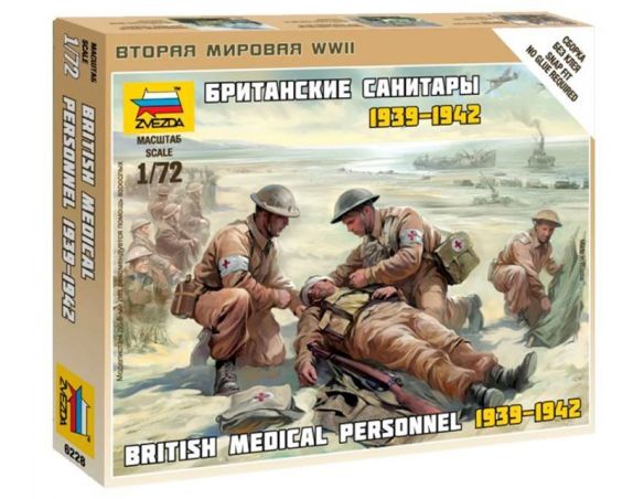 Zvezda Z6228 BRITISH MEDICAL PERSONNEL 1939-1942 KIT 1:72 Modellino
