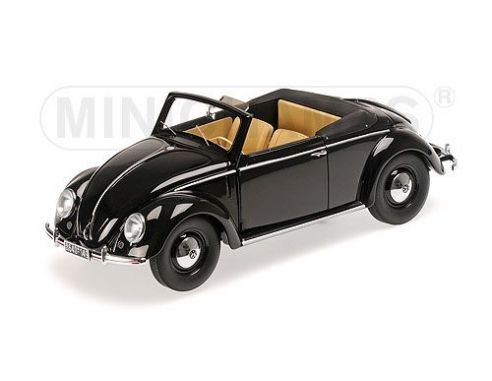 Minichamps PM107054232 VW 1200 CABRIOLET 1949 HEBMUELLER BLACK 1:18 Modellino