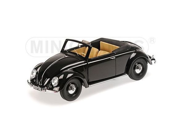 Minichamps PM107054232 VW 1200 CABRIOLET 1949 HEBMUELLER BLACK 1:18 Modellino