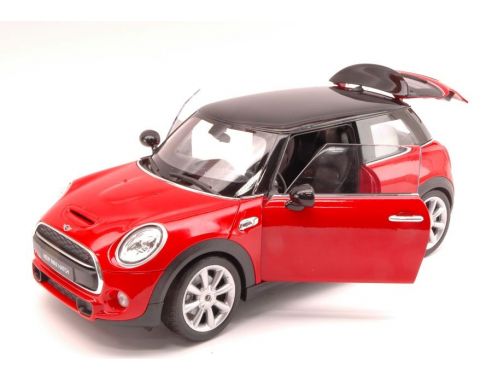 Welly WE8050 NEW MINI HATCH 2014 RED W/BLACK ROOF 1:18 Modellino