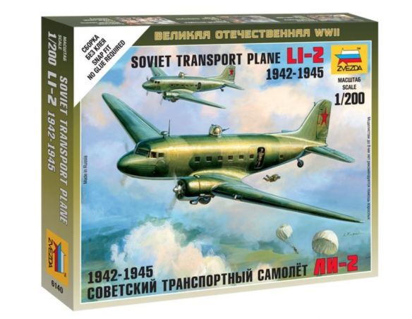 Zvezda Z6140 LI-2 SOVIET TRANSPORT PLANE WWII KIT 1:72 Modellino