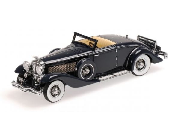 MINICHAMPS 437150332 DUESENBERG SJN SUPERCHARGED CONVERTIBLE COUPE’ 1936 DARK BLUE Modellino