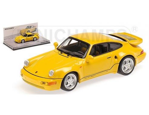MINICHAMPS 436069170 PORSCHE 911 TURBO S 3.3 964 LEICHTBAU 1992 YELLOW 25 YEARS PORSCHE EXCLUSIVE Modellino