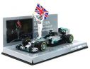Minichamps PM410140644 MERCEDES W05 L.HAMILTON 2014 N.44 WINNER ABU DHABI GP W/FIGURE 1:43 Modellino