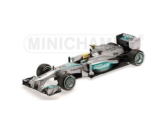 Minichamps PM110130110 MERCEDES W04 L.HAMILTON 2013 N.10 1st PODIUM MALAYSIAN GP 1:18 Modellino