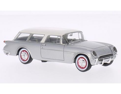 Neo Scale Models NEO43600 CHEVROLET CORVETTE NOMAD CONCEPT CAR RE-CREATION 1954 SILVER/WHITE 1:43 Modellino