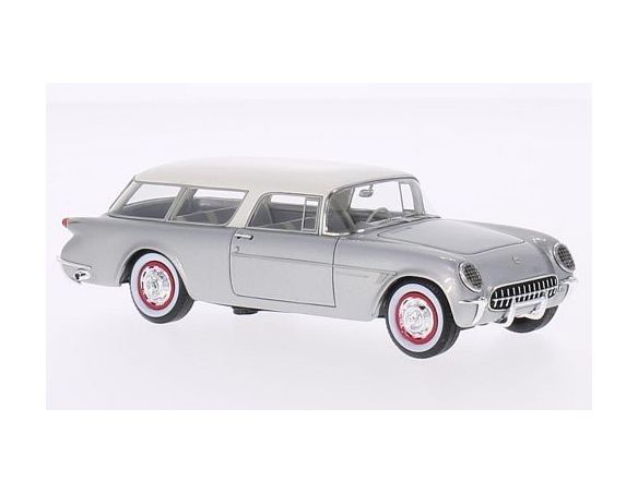 Neo Scale Models NEO43600 CHEVROLET CORVETTE NOMAD CONCEPT CAR RE-CREATION 1954 SILVER/WHITE 1:43 Modellino