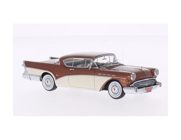Neo Scale Models NEO45805 BUICK ROADMASTER HARDTOP COUPE' 1957 BRONCE/WHITE 1:43 Modellino